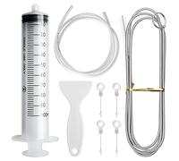 8 Kit Pulizia Frigorifero, Spazzolas Frigorifer 1.55m + Siringa da 100 ml + Tubo Pulizia Frigorifero + Raschietto Frigorifero Antighiaccio + 4 Insertis di Foro di Scarico, Kit Pulisci Tubi Frigorifero