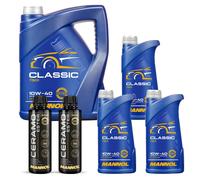 8 L MANNOL Olio Motore CLASSIC 10W-40 Incluso 2x Additivo Ceramo Ester 9829