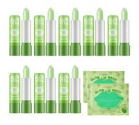 8 labbra all'aloe vera, rossetto magico, per la cura delle labbra, cambiamento di colore e idratazione, adatto come base per il trucco delle labbra e per la cura delle labbra con 2 mascherine per