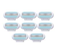 8 lame di ricambio per rasoio Gillette Venus da donna, extra lisce, design a lama a 3 strati, testa girevole, senza sforzo, comfort scorrevole, lavabili per rasoi Venus (blu)