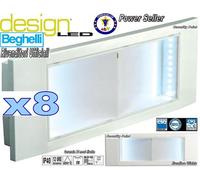 8 LAMPADE EMERGENZA LED BEGHELLI ELEGANTE ARREDO DESIGN FILO MURO RISPARMIO 80%