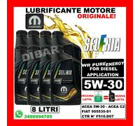 8 LATTINE DI OLIO MOPAR SELENIA WR PURE ENERGY 5W30 ACEA C2 DIESEL DA 8 LITRI