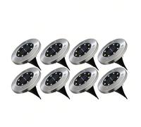 8 LED Luci da giardino paesaggistiche alimentate a energia solare, a prova d'acqua, in acciaio inossidabile, per percorsi e prati esterni Luce da prato 8LED (luce bianca),Lampada da prato 8LED (luce c