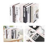 8 libri decorativi per la decorazione della casa, libri falsi pieghevoli, espositore per tavolino da caffè/scaffali, libri decorativi per ufficio, decorazione per la casa Sweet Stacked Books, senza