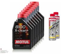 8 Litri MOTUL 8100 X-Clean+ 5W-30 Olio Motore 300ml Diesel System Clean 11270139