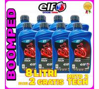 8 LITRI OLIO MISCELA TOTAL ELF Moto Scooter 2 TEMPI 2 TECH 100% SINTETICO 08ET01