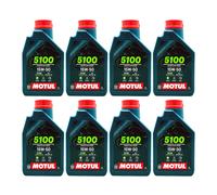 8 LITRI OLIO MOTUL 5100 15W50 TECHNOSYNTHESE 4TEMPI 4T MOTO SCOOTER 08MO52