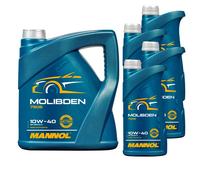8 Litro Originale MANNOL olio motore Molibden Benzina 10W-40 Api Sl / Cf Oil