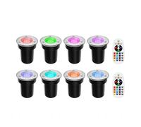 8 Luci Interrate per Esterni - Luci da Giardino A LED da 3 W, Luci da Giardino Interrate COB con Cambio Colore RGB E Telecomandi, Luci da Incasso A Terra per Esterni da 12 V E 24 V(3w(AC12v))