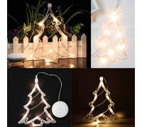 8 luci natalizie a LED appese le luci della finestra con ventosa a batteria