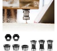 8 mandrini per fresatrice ad alta precisione, adattatore per pinza per fresatrice ad alta precisione, 6 mm, 6,35 mm, 8 mm, in acciaio al carbonio, adattatore di serraggio con 2 dadi, per macchina da