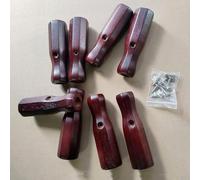 8 maniglie in legno per biliardino con impugnatura antiscivolo scanalata, lunghezza 125 mm, diametro interno 16 mm, compatibili con la maggior parte delle aste da calcio balilla (rosso)