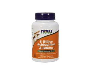 8 miliardi di Acidophilus e Bifidus 120 capsule vegetali Now Foods