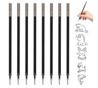 8 mine di ricambio cancellabili, compatibili con Legami, 0,7 mm, altezza 13 cm, facile da cancellare, ricarica per penne cancellabili, colore nero