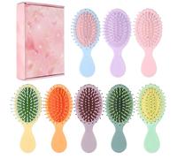 8 mini spazzole per capelli per ragazze, piccole spazzole colorate per capelli, tascabili, da viaggio, mini spazzole bagnate per casa, damigelle, compleanni, Natale
