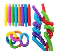 8 Mini Tubi Pop Giocattolo per Bambini, Giocattolo educativo e sensoriale Elastico, per alleviare Lo Stress e l'ansia