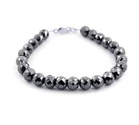 8 MM Nero Diamante Bracciale 17.8cm Qualità AAA Terra Estratto Certificato