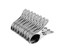 8 Mollette Grandi 14 cm in Acciaio Inox Antiruggine | Clip Resistenti per Telo Mare, Lenzuola, Coperte, Bucato | Fermatelo Esterno Campeggio, Spiaggia, Balcone Set Multiuso 72806