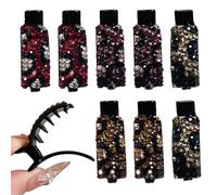 8 Mollette per Capelli con Strass Impugnatura Antiscivolo Fermagli per Capelli Lucidi Set di Eleganti Durevole Confortevole Alla Per Lavoro Viaggi Incontri Trucco Vacanze Natale C