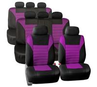 8 Monoposto 3 Fila SUV Sedile Cover per Auto 3D Rete Viola Nero Completo Set