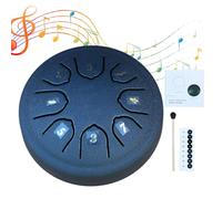 8 Note 4.5 Pollice Acciaio Tongue Drum Pioggia Tamburo Per Toni Esterni Acciaio Tongue Drum Rain Chime C-Key Tamburo in acciaio Strumento a percussione Con Bacchette Libro Musica Pioggia Chime Musical