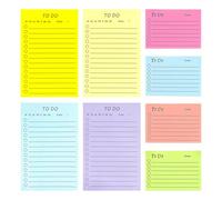 8 Note Appiccicose, Semplice Linea Orizzontale Note Appiccicose, Portatile Ad Alta Viscosità Note Appiccicose, Piano Di Lavoro, Materiale Scolastico.