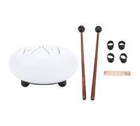 8 Note Tambuggio, Strumento di Tamburo della Lingua Suono Piacevole per Meditazione, Yoga, Educazione Musicale, Strumento a Percussione Comprende Libro di Canzoni, Mazze, (WHITE)