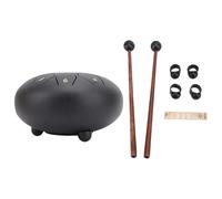 8 Note Tambuggio, Strumento di Tamburo della Lingua Suono Piacevole per Meditazione, Yoga, Educazione Musicale, Strumento a Percussione Comprende Libro di Canzoni, Mazze, (BLACK)