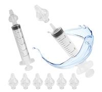 8 Olive Nasali per Lavaggi Neonato + 2 PCS Siringa per Lavaggi Nasali Bambini 10 ml - 2 Siringhe Soluzione Fisiologica e Pulizia Orecchie - Sicuro e Confortevole Non Tossico e Inodore