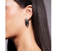8 Other Reasons - Orecchini a bottone grandi placcati in rodio con scanalature-Argento No Size