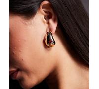 8 Other Reasons - Orecchini a cerchio spessi placcati oro 18 carati con pietre rosse No Size