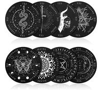 8 Pacchi Tavola a Pendolo per Divinazione Consiglio di Rabdomanzia Tavola di Legno della Strega Messaggio Metafisico di Divinazione Kit del Pendolo Processo Decisionale Wiccan, 6 Pollici