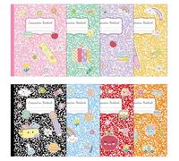 8 Pack Colorful Marble Composition Notebooks Bulk Back to School Notebook College Ruled Journal 100 Pages Composition Books First Day of School Gift for Student Teacher Office Supplies 9.7x7.5 Inch