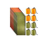 8 Pack Emergency Sleeping Bag Lightweight Thermal Survival Sleeping Bag Waterproof for Outdoor Camp