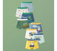8 paia di boxer da ragazzo con stampe di cartoni animati di dinosauri e macchine, slip da ragazzo comodi e morbidi per tutte le stagioni, in più colori 6Y,7Y,8Y,4Y,5YFumetto,Ritratto,Geometrico,Letter