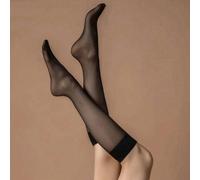 8 paia di calze velate da donna 15D, calze nere anti-gancio, calze sexy a metà polpaccio, ultra sottili, super trasparenti, versatili calze al ginocchio per l'autunno Tagli UnicaColore unicoPoliammide