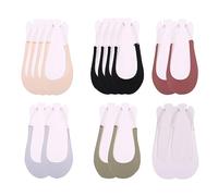 8 paia di calzini poco profondi invisibili da donna, calzini trasparenti per bretelle, calzini da barca antiscivolo estivi (colore della pelle, nero, verde, grigio, bianco, color pasta di fagioli)