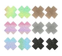 8 paia di Coppette Copricapezzoli, Coperture per Capezzoli, Impermeabili, Invisibili, Traspiranti, Autoadesive, Monouso, a Forma di Croce, Taglia Unica per Le Donne Ragazze Accessorio del Partito