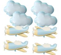 8 palloncini bianchi a forma di nuvola opaca, per aereo, elicottero, aereo, per compleanno, baby shower, decorazioni per feste