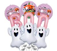 8 palloncini di Halloween, palloncini rosa BOO, fantasma, zucca, palloncini stampati per Halloween, decorazioni per feste di compleanno, decorazioni per feste di compleanno, incubo prima di Natale