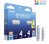 8 PANASONIC ENELOOP Batterie Ricaricabili AAA + AA Blister Pack 1.2V 2000mAh