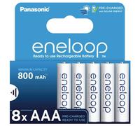 8 Panasonic eneloop Ricaricabile AAA HR03 Batterie 8 Blister Pacco 1.2V BK-4MCDE