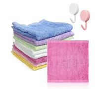 8 Panni in Flanella Con 2 Ganci, Super Morbido, in Fibra di Bambù, Riutilizzabile per la Pulizia del Viso, per Bambini e Adulti (10 x 10 Pollici)