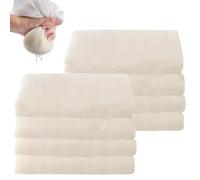 8 panni in mussola riutilizzabili, 50 x 50 cm, per cucinare, garza di cotone per scolare, panno ultra fine non sbiancato per formaggio per tofu, formaggio, succhi di frutta, burro e liquidi filtranti