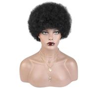 8 parrucche afro per donne nere, capelli veri ricci crespi, cuffia traspirante per un comfort tutto il giorno, facile da indossare senza colla, versatile per qualsiasi evento