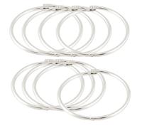 8 Pcs 3.1" Dia Staple Book Binder Looseleaf Loose Leaf Rings Keychain