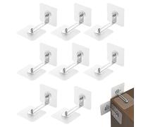 8 PCS Ancoraggi da Parete per Mobili e Sicurezza Bambini, Staffe Antiribaltamento in Metallo con 16 Adesivi Auto Adesivi, Installazione Facile Senza Trapano per Protezione Famiglia