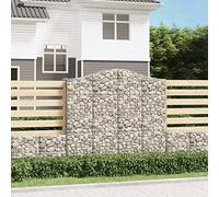 8 Pcs Arc Gabion Baskets 200x50x180/200 cm Galvanized Steel Wire Mesh for Garden Fence, Decorative Windbreak & Sound Barrier, Heavy Duty Rock Cage for Outdoor Landscaping