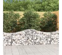 8 Pcs Arc Gabion Baskets 200x50x60/80 cm Galvanized Steel Wire Mesh for Garden Decoration, Windbreak, and Outdoor Landscaping - Durable & Easy to Assemble