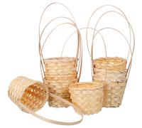 8 Pcs Cestino Vimini Piccolo Cesto Grande Per Fiori Di Stoccaggio Con Maniglie